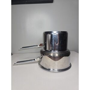 Tramontina 18/10 Stainless Steel 20 & 16 cm Saucepan Pots Try-Ply Clad Set of 2